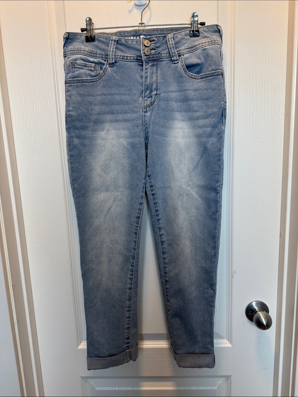 Wallflower Light Blue High-Rise Cropped Slim Jeans